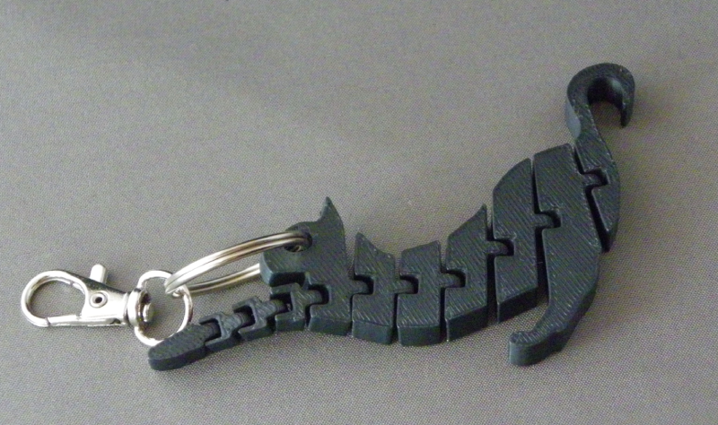 (image for) 3D Prints - Kat Sleutelhanger 3 - Zwart (Black)