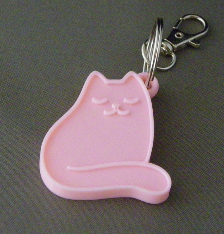 (image for) 3D Prints - Kat Sleutelhanger 30 - Kersenroze (Sakura Pink)