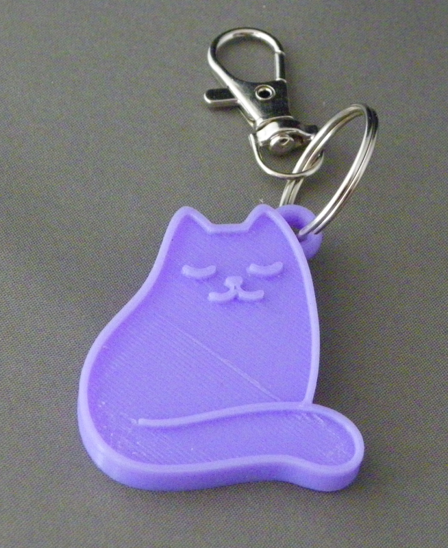 (image for) 3D Prints - Kat Sleutelhanger 30 - Paars (Purple)