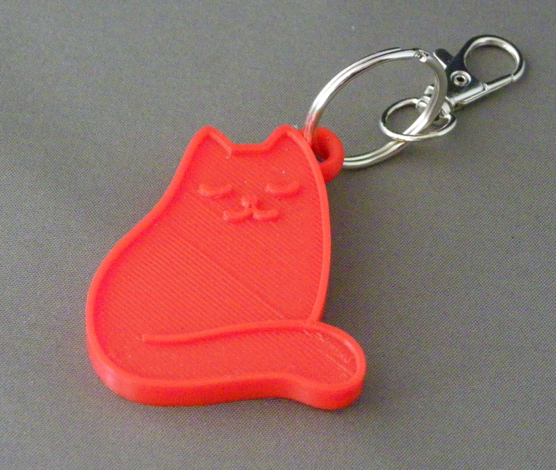 (image for) 3D Prints - Kat Sleutelhanger 30 - Rood (Red)