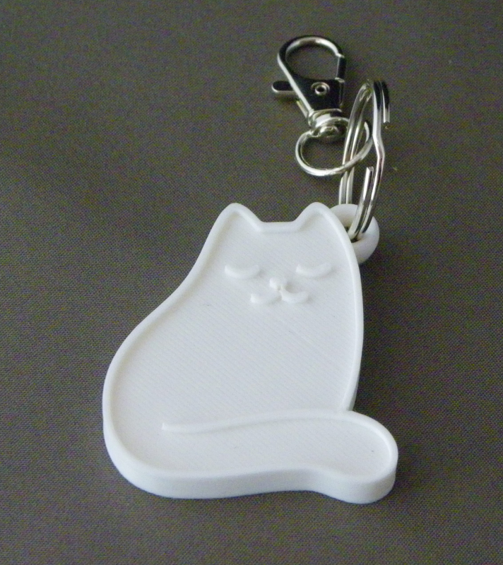 (image for) 3D Prints - Kat Sleutelhanger 30 - Wit (White)