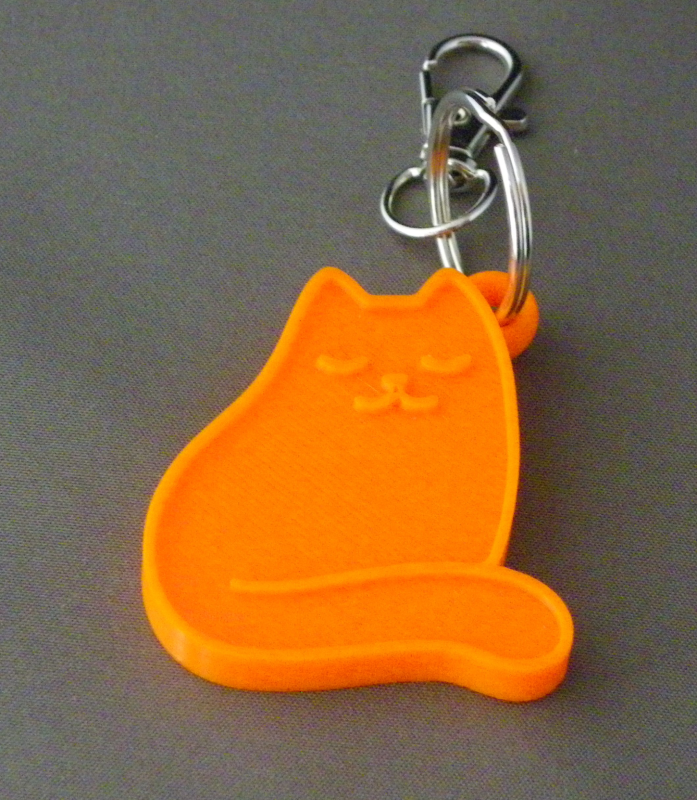 (image for) 3D Prints - Kat Sleutelhanger 30 - Zonnig Oranje (Sunny Orange)