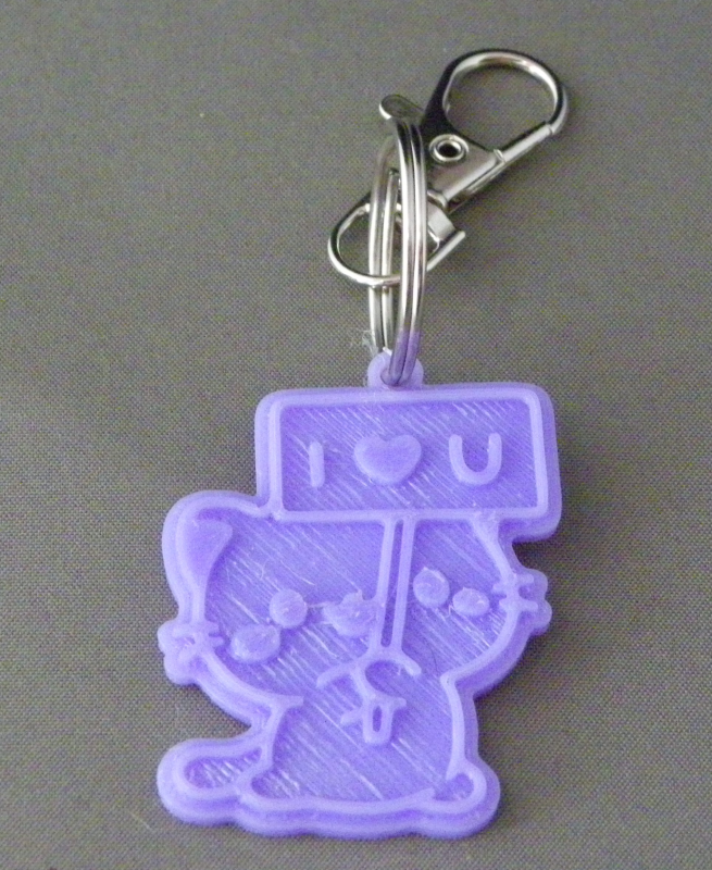 (image for) 3D Prints - Kat Sleutelhanger 5 - Paars (Purple)
