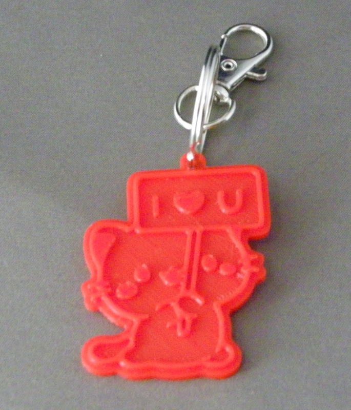 (image for) 3D Prints - Kat Sleutelhanger 5 - Rood (Red)