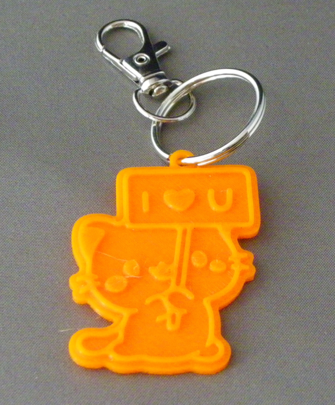 (image for) 3D Prints - Kat Sleutelhanger 5 - Zonnig Oranje (Sunny Orange)