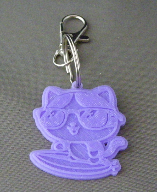 (image for) 3D Prints - Kat Sleutelhanger 6 - Paars (Purple)