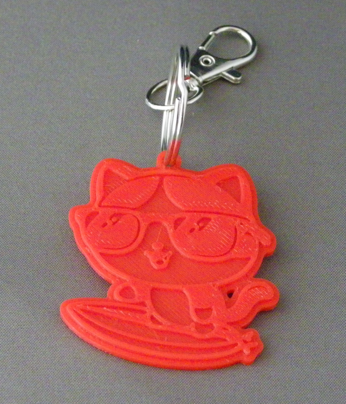 (image for) 3D Prints - Kat Sleutelhanger 6 - Rood (Red)