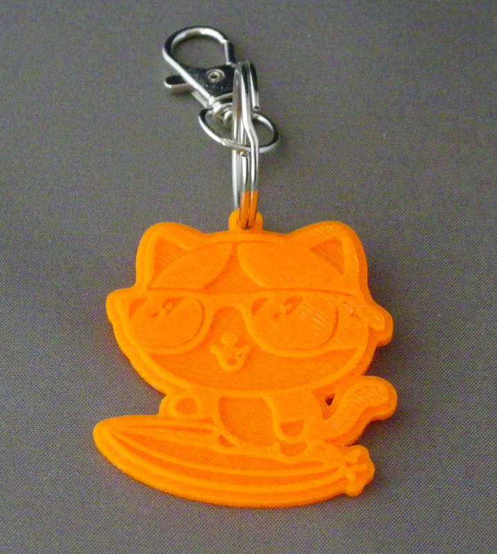 (image for) 3D Prints - Kat Sleutelhanger 6 - Zonnig Oranje (Sunny Orange)