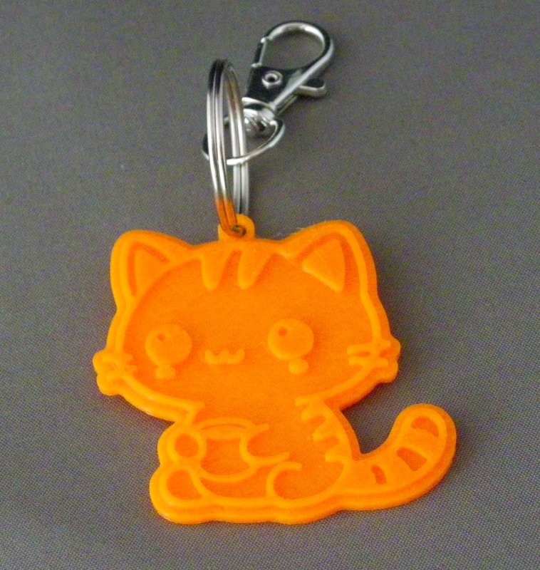 (image for) 3D Prints - Kat Sleutelhanger 7 - Zonnig Oranje (Sunny Orange)