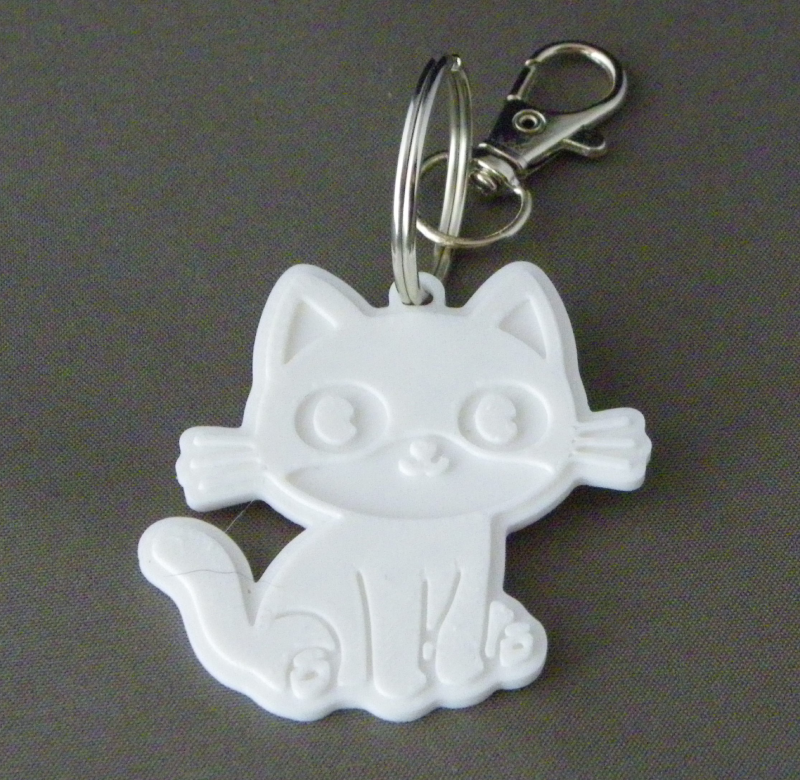 (image for) 3D Prints - Kat Sleutelhanger 8 - Wit (White)