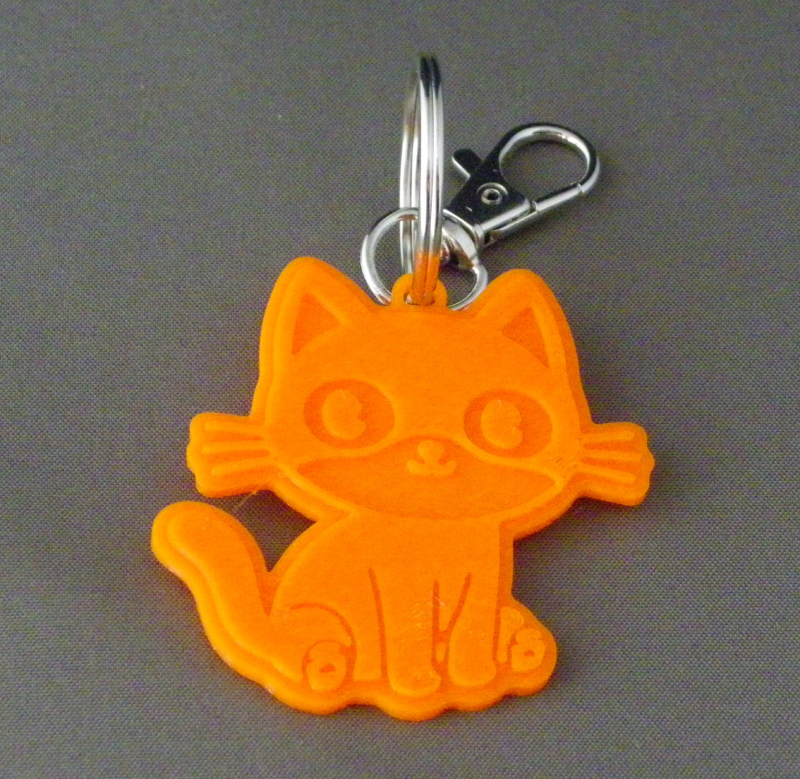 (image for) 3D Prints - Kat Sleutelhanger 8 - Zonnig Oranje (Sunny Orange)