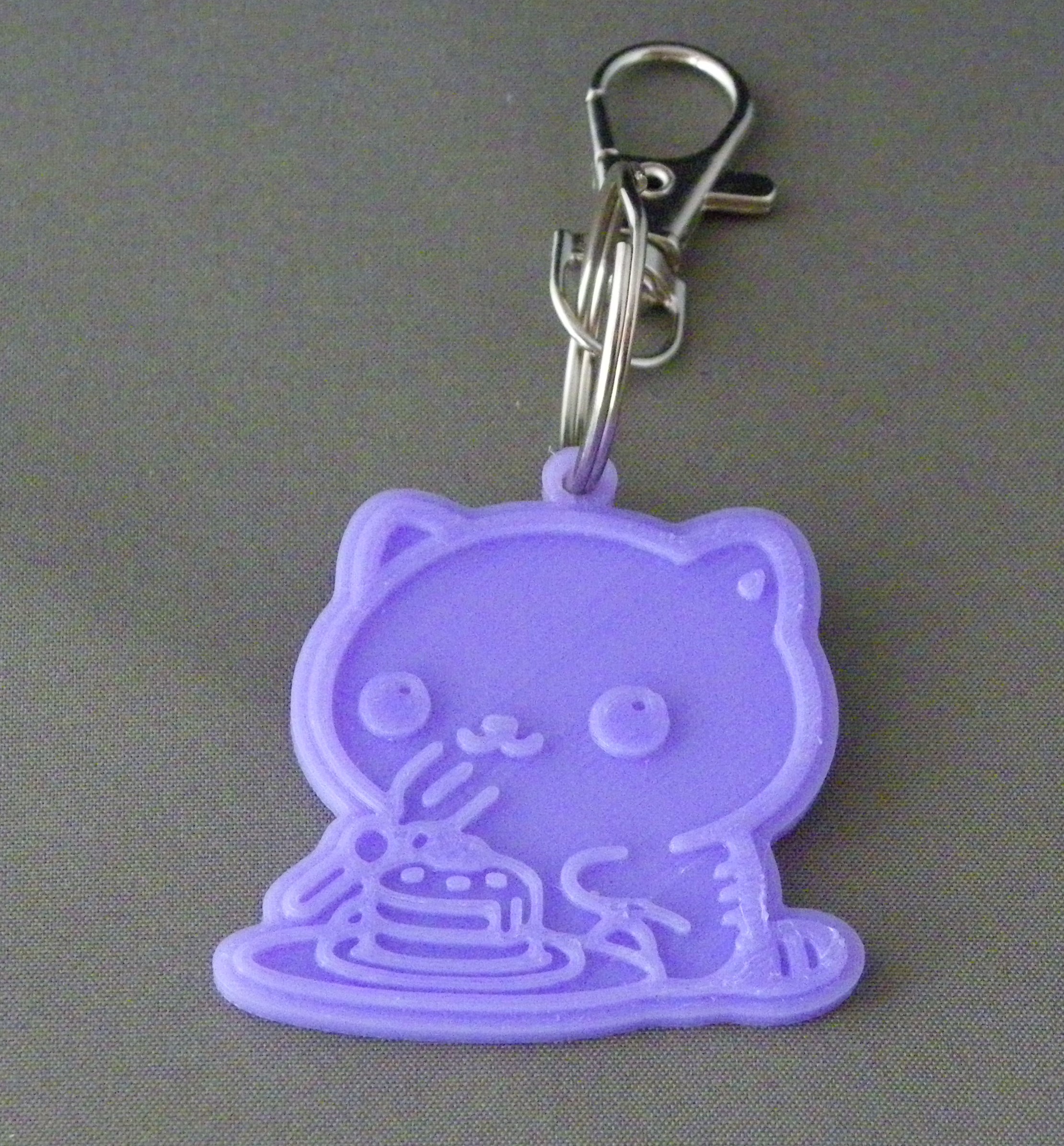(image for) 3D Prints - Kat Sleutelhanger 9 - Paars (Purple)