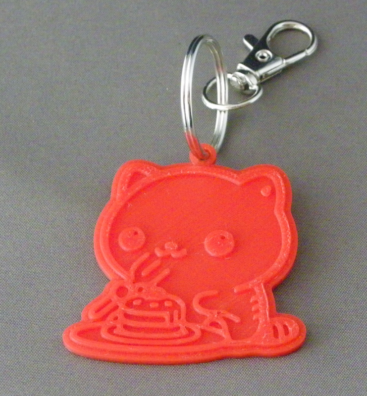 (image for) 3D Prints - Kat Sleutelhanger 9 - Rood (Red)