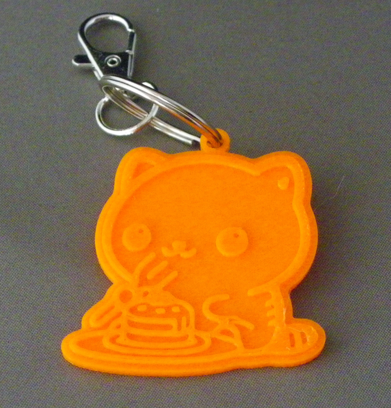 (image for) 3D Prints - Kat Sleutelhanger 9 - Zonnig Oranje (Sunny Orange)