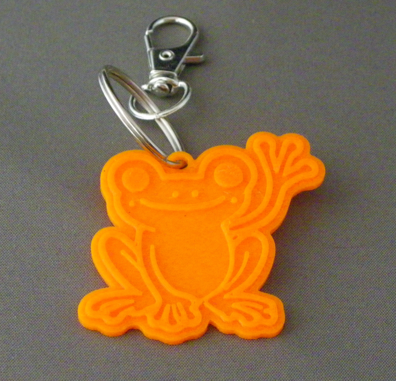 (image for) 3D Prints - Kikker Sleutelhanger 1 - Zonnig Oranje (Sunny Orange)
