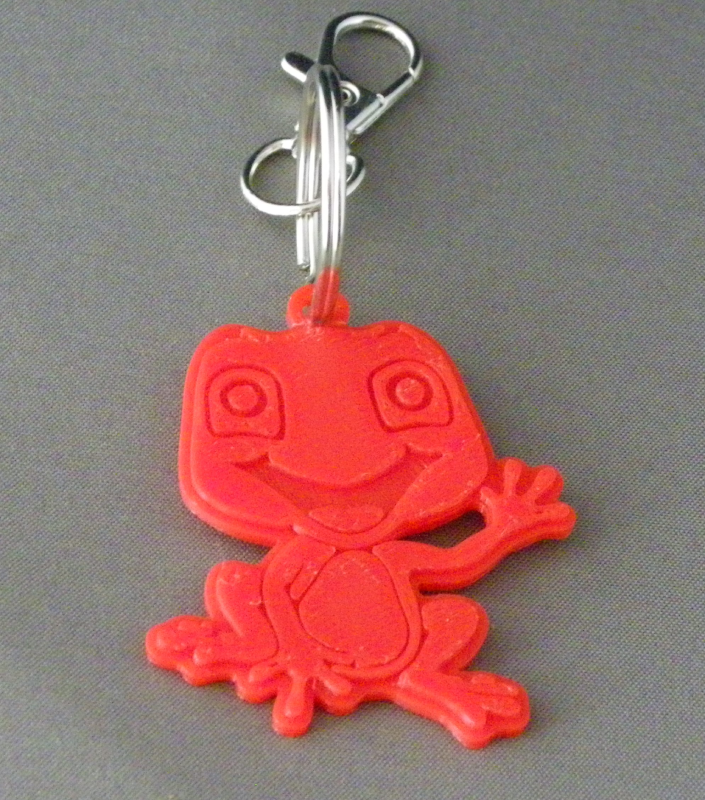 (image for) 3D Prints - Kikker Sleutelhanger 2 - Rood (Red)