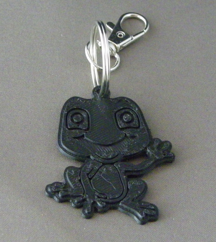 (image for) 3D Prints - Kikker Sleutelhanger 2 - Zwart (Black)
