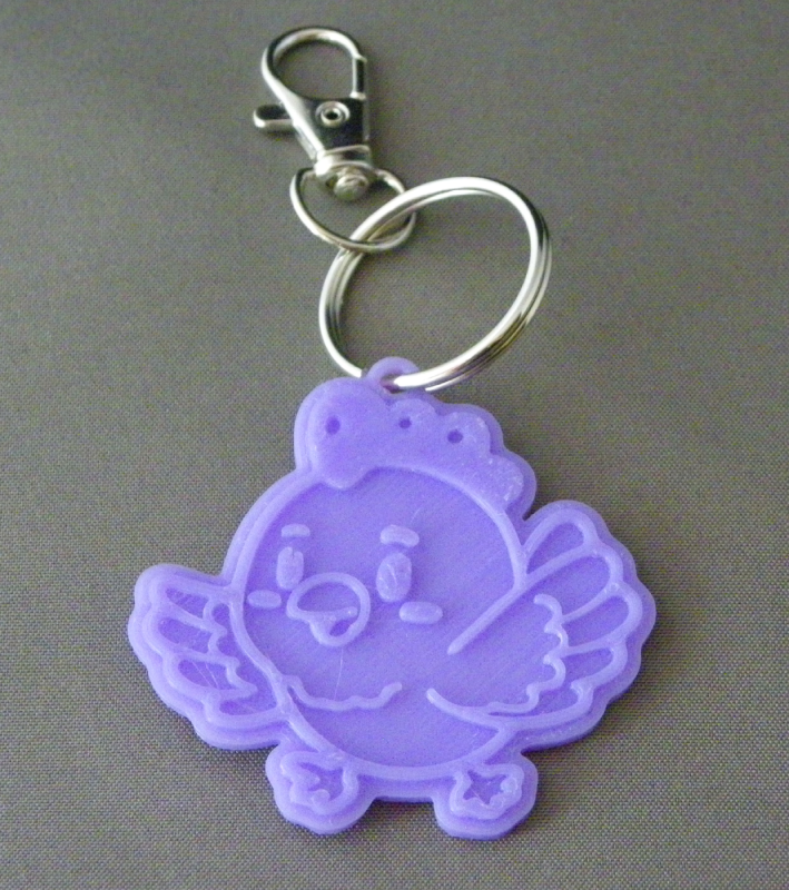 (image for) 3D Prints - Kip Sleutelhanger 1 - Paars (Purple)