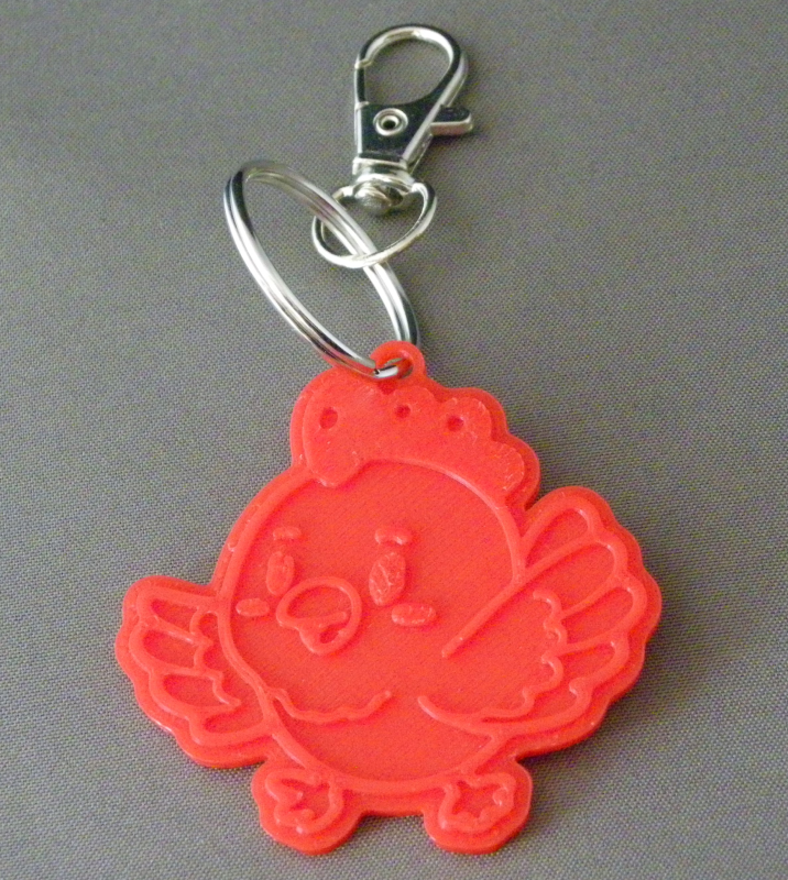 (image for) 3D Prints - Kip Sleutelhanger 1 - Rood (Red)