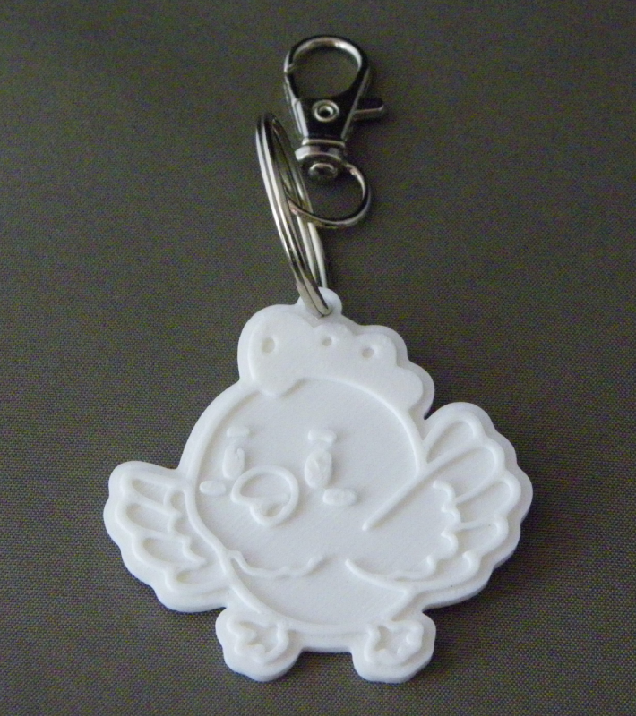 (image for) 3D Prints - Kip Sleutelhanger 1 - Wit (White)