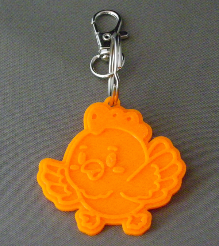 (image for) 3D Prints - Kip Sleutelhanger 1 - Zonnig Oranje (Sunny Orange)