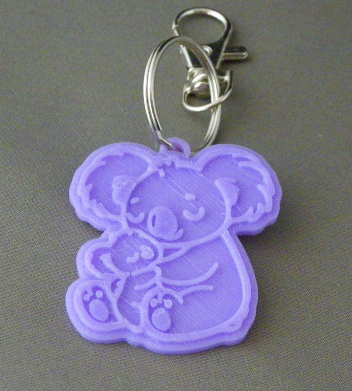(image for) 3D Prints - Koala Sleutelhanger 2 - Paars (Purple)