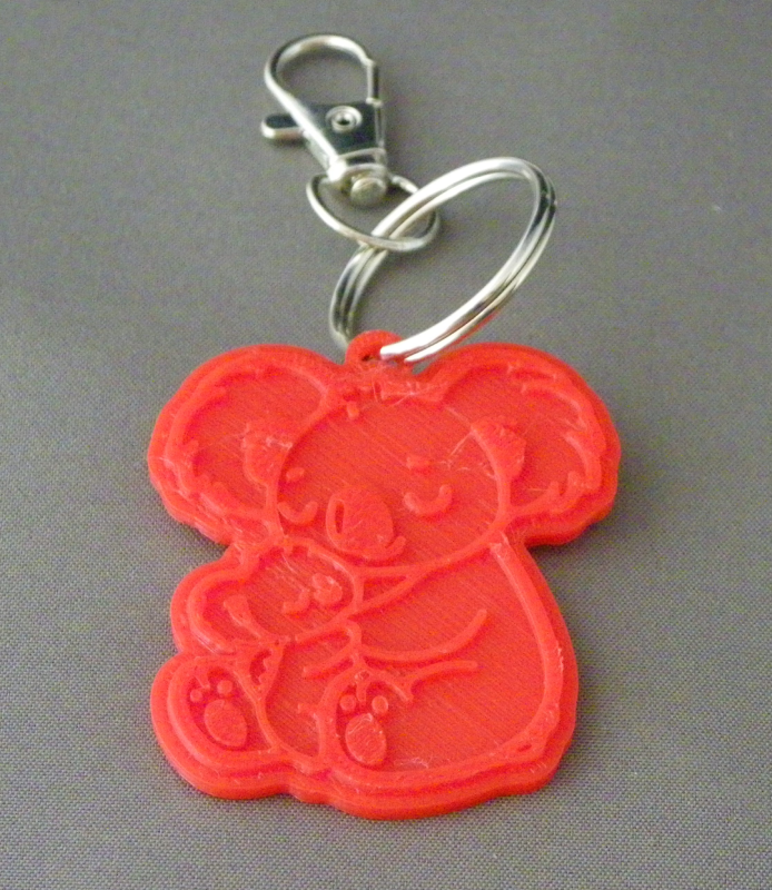(image for) 3D Prints - Koala Sleutelhanger 2 - Rood (Red)