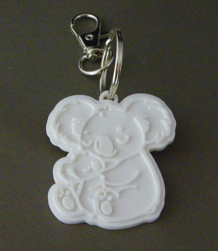 (image for) 3D Prints - Koala Sleutelhanger 2 - Wit (White)