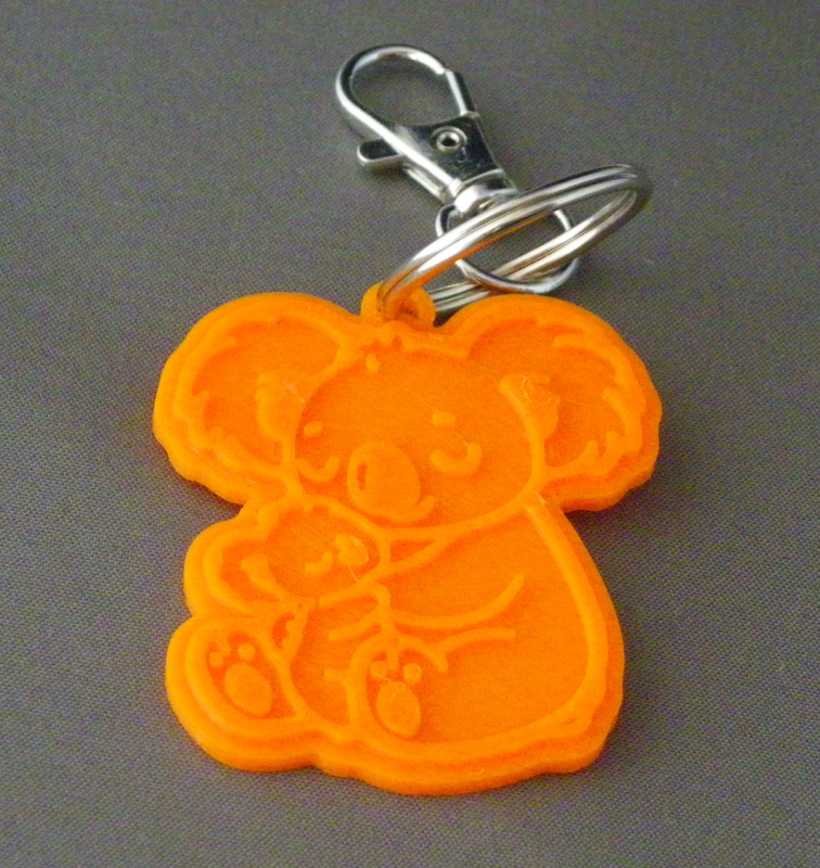 (image for) 3D Prints - Koala Sleutelhanger 2 - Zonnig Oranje (Sunny Orange)