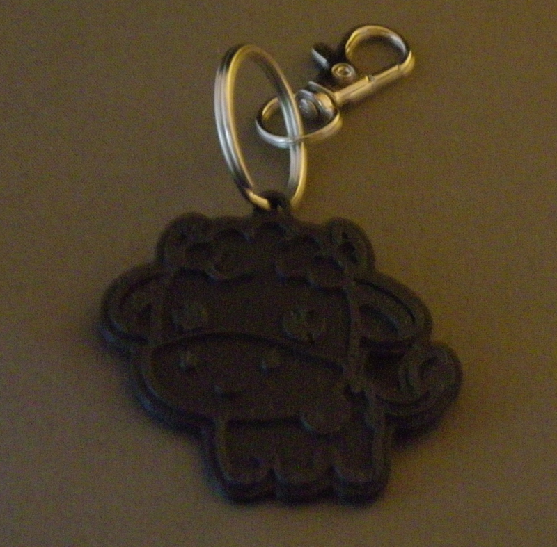 (image for) 3D Prints - Koe Sleutelhanger 1 - Zwart (Black)
