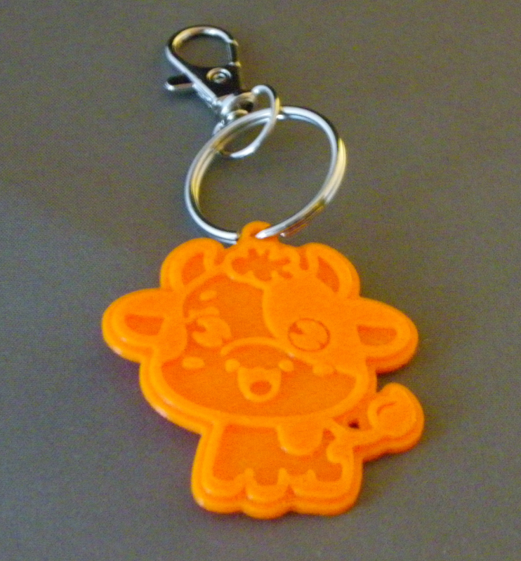 (image for) 3D Prints - Koe Sleutelhanger 2 - Zonnig Oranje (Sunny Orange)