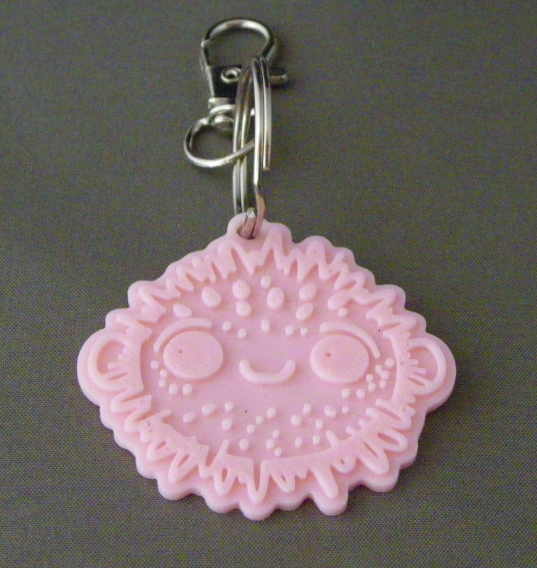 (image for) 3D Prints - Kogelvis Sleutelhanger 1 - Kersenroze (Sakura Pink)