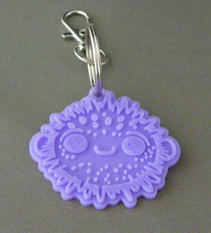 (image for) 3D Prints - Kogelvis Sleutelhanger 1 - Paars (Purple)