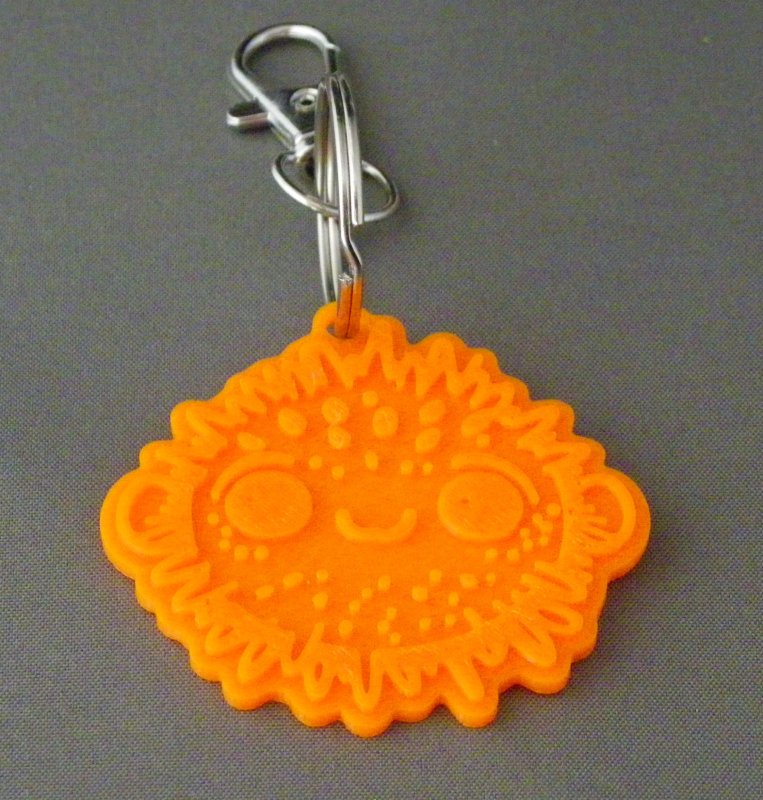 (image for) 3D Prints - Kogelvis Sleutelhanger 1 - Zonnig Oranje (Sunny Orange)