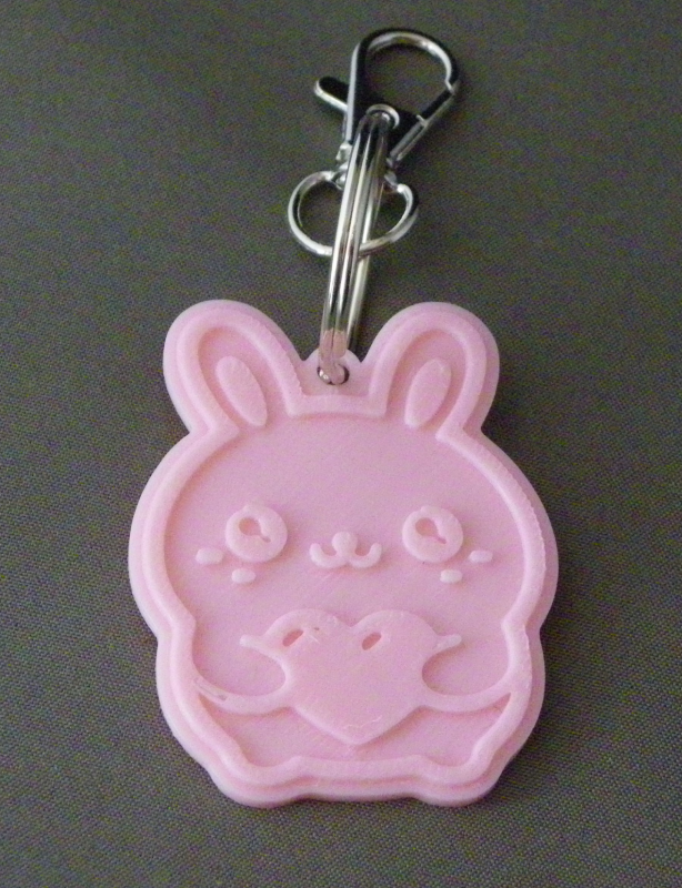 (image for) 3D Prints - Konijn Sleutelhanger 1 - Kersenroze (Sakura Pink)