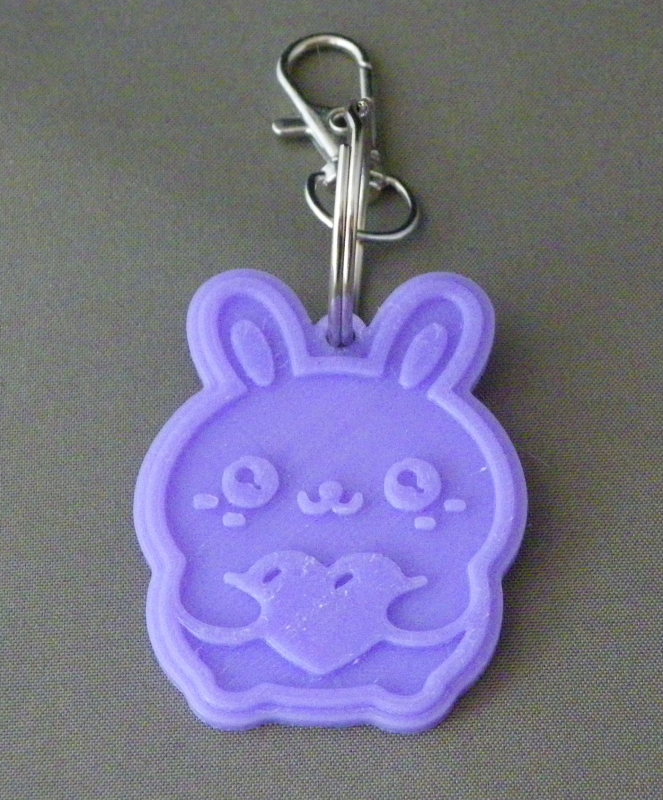 (image for) 3D Prints - Konijn Sleutelhanger 1 - Paars (Purple)