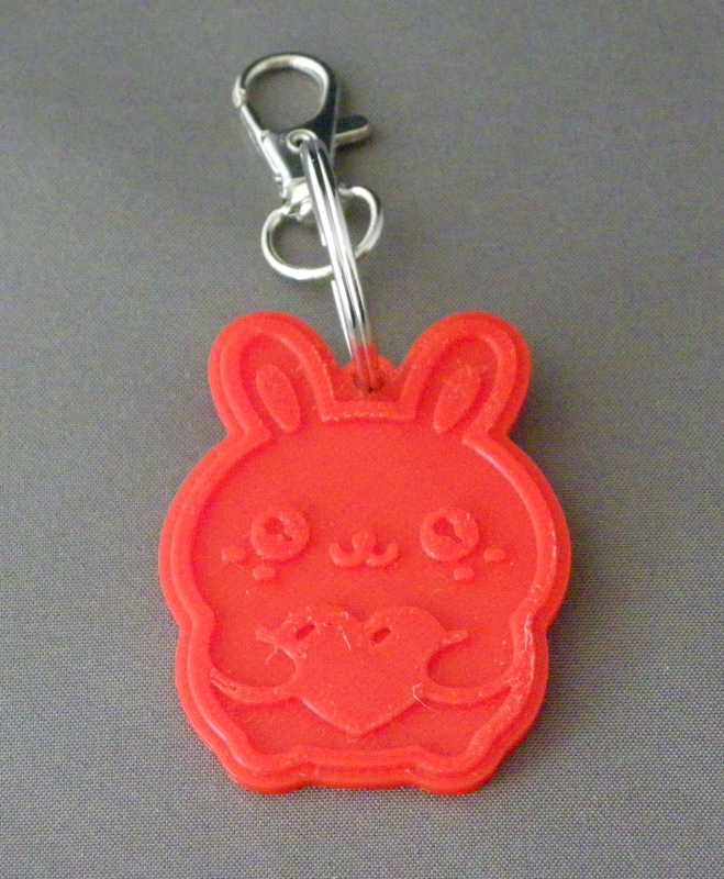 (image for) 3D Prints - Konijn Sleutelhanger 1 - Rood (Red)