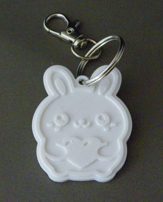 (image for) 3D Prints - Konijn Sleutelhanger 1 - Wit (White)