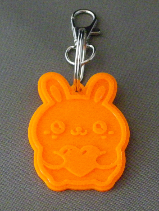 (image for) 3D Prints - Konijn Sleutelhanger 1 - Zonnig Oranje (Sunny Orange)