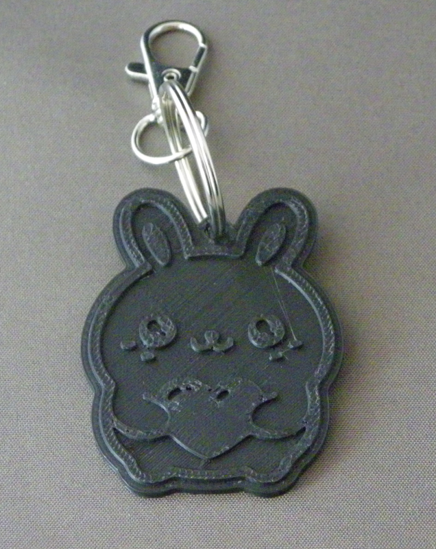 (image for) 3D Prints - Konijn Sleutelhanger 1 - Zwart (Black)