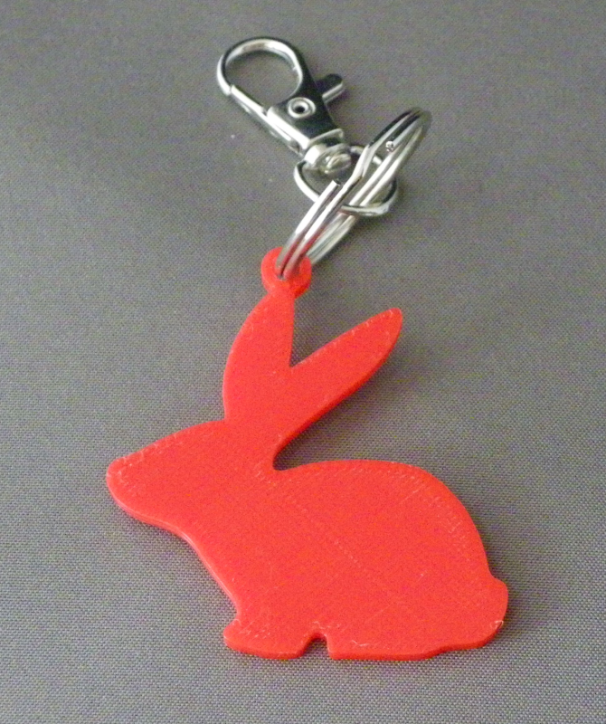 (image for) 3D Prints - Konijn Sleutelhanger 10 - Rood (Red)