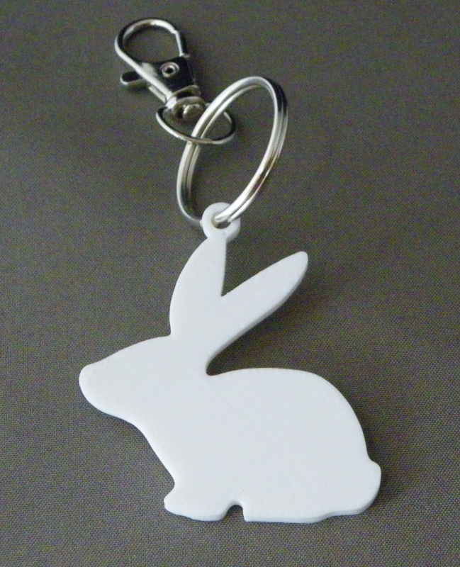 (image for) 3D Prints - Konijn Sleutelhanger 10 - Wit (White)