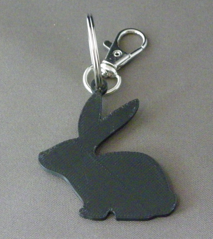 (image for) 3D Prints - Konijn Sleutelhanger 10 - Zwart (Black)