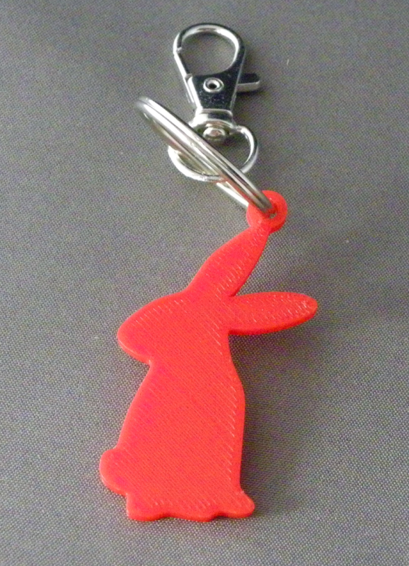 (image for) 3D Prints - Konijn Sleutelhanger 11 - Rood (Red)