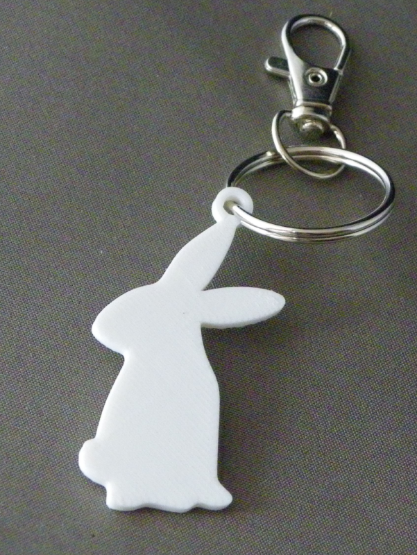 (image for) 3D Prints - Konijn Sleutelhanger 11 - Wit (White)