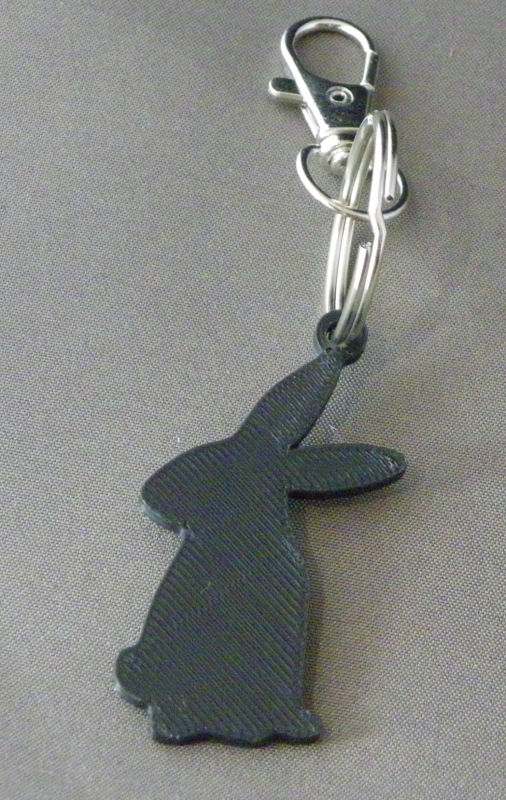 (image for) 3D Prints - Konijn Sleutelhanger 11 - Zwart (Black)