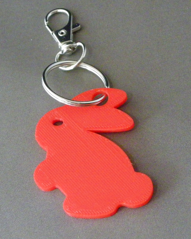(image for) 3D Prints - Konijn Sleutelhanger 12 - Rood (Red)