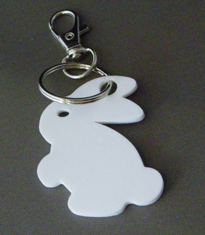 (image for) 3D Prints - Konijn Sleutelhanger 12 - Wit (White)