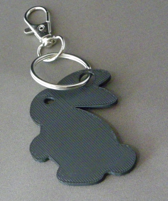 (image for) 3D Prints - Konijn Sleutelhanger 12 - Zwart (Black)