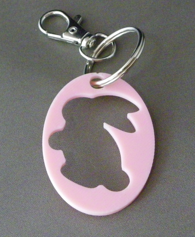 (image for) 3D Prints - Konijn Sleutelhanger 13 - Kersenroze (Sakura Pink)